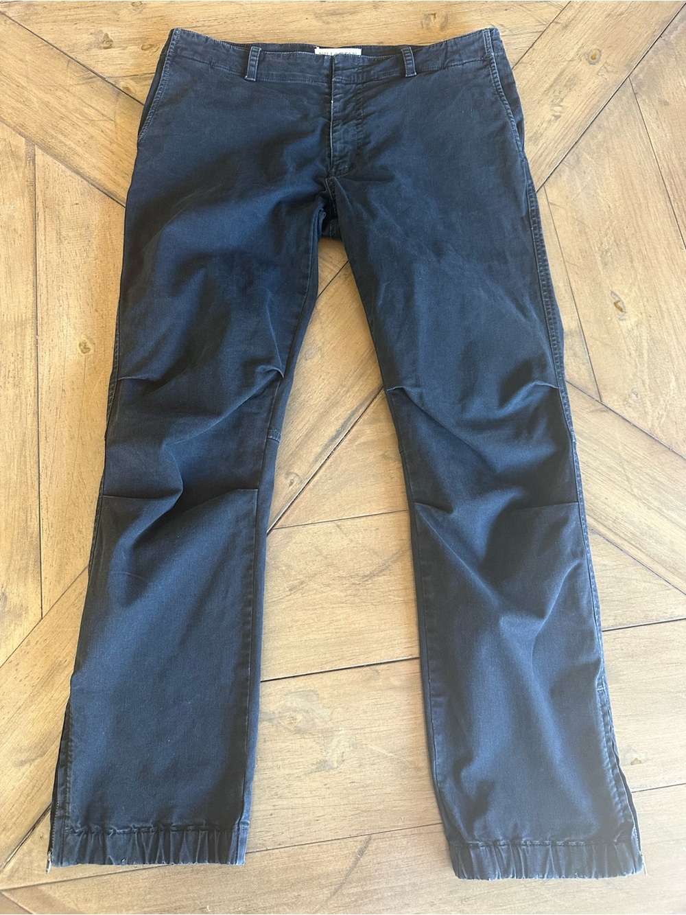 Nili Lotan French Military Pant Joggers Washed Black Womens 6 Utility Crop Slim